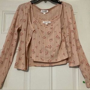 Two-Piece Crop Top & Cardigan